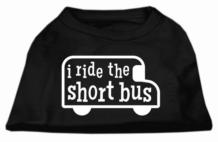 I ride the short bus Screen Print Shirt Black M